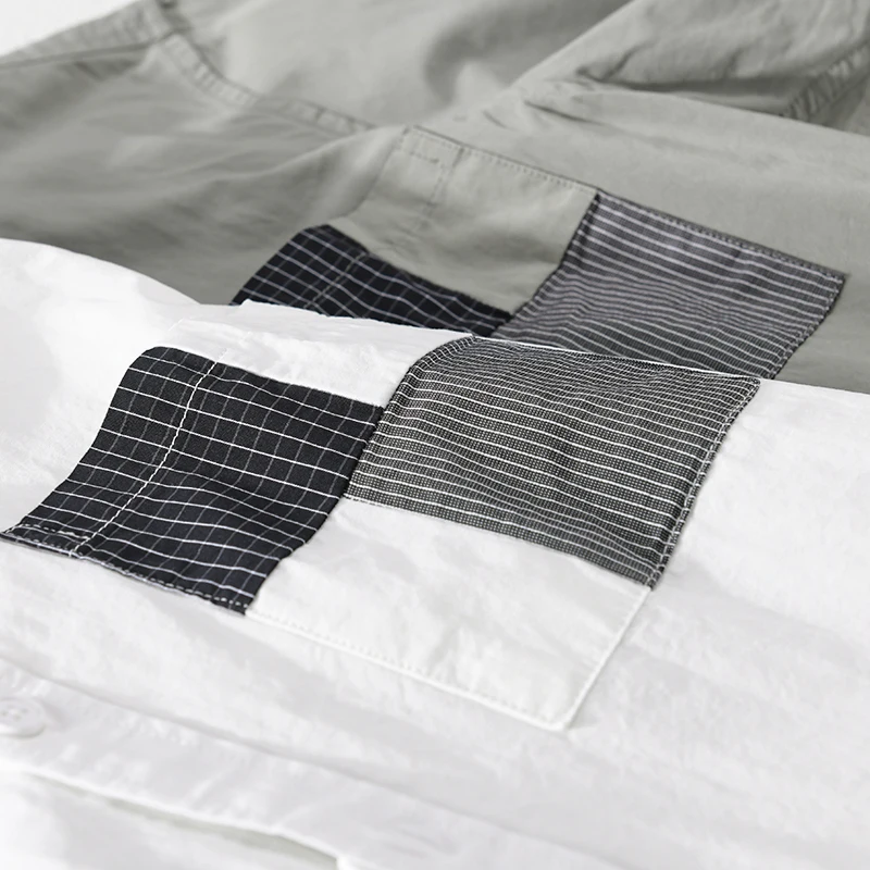 New Italy Designer Short-sleeve Casual Patchwork Brand Cotton Shirts For Men Simple Comfortable Tops Clothing Camisa Masculina