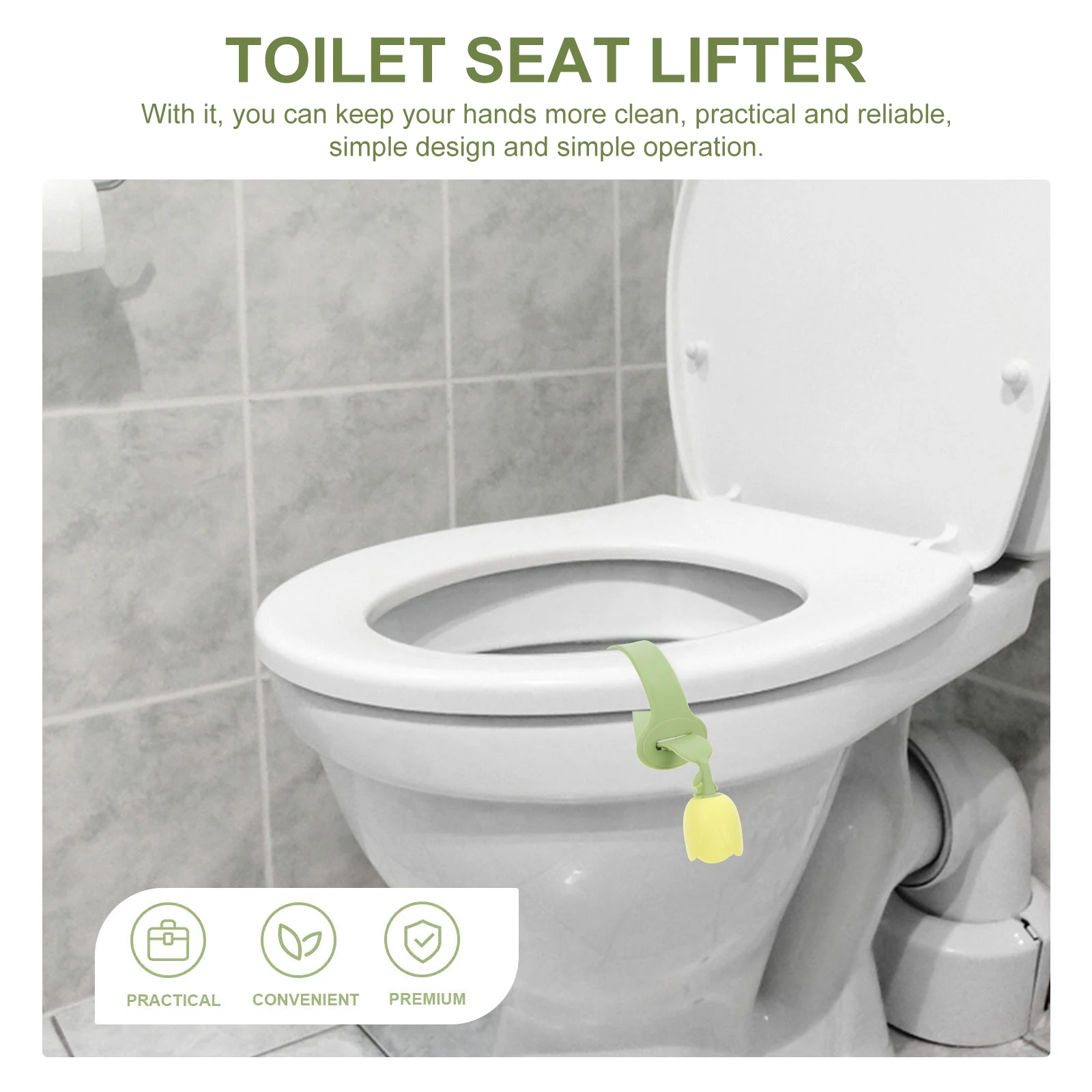

Flower Toilet Lid Lifter Seat Handle Silica Gel Long Lasting Reusable Bathroom Lift Tool Sticky Design Easy Open Hands Free