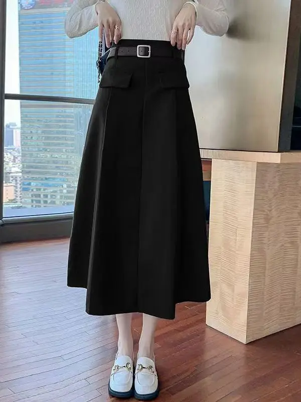 

Юбка А-силуэта весна-лето, модная, с высокой талией, плиссированная, облегающая, повседневная, в корейском стиле, из полиэстера