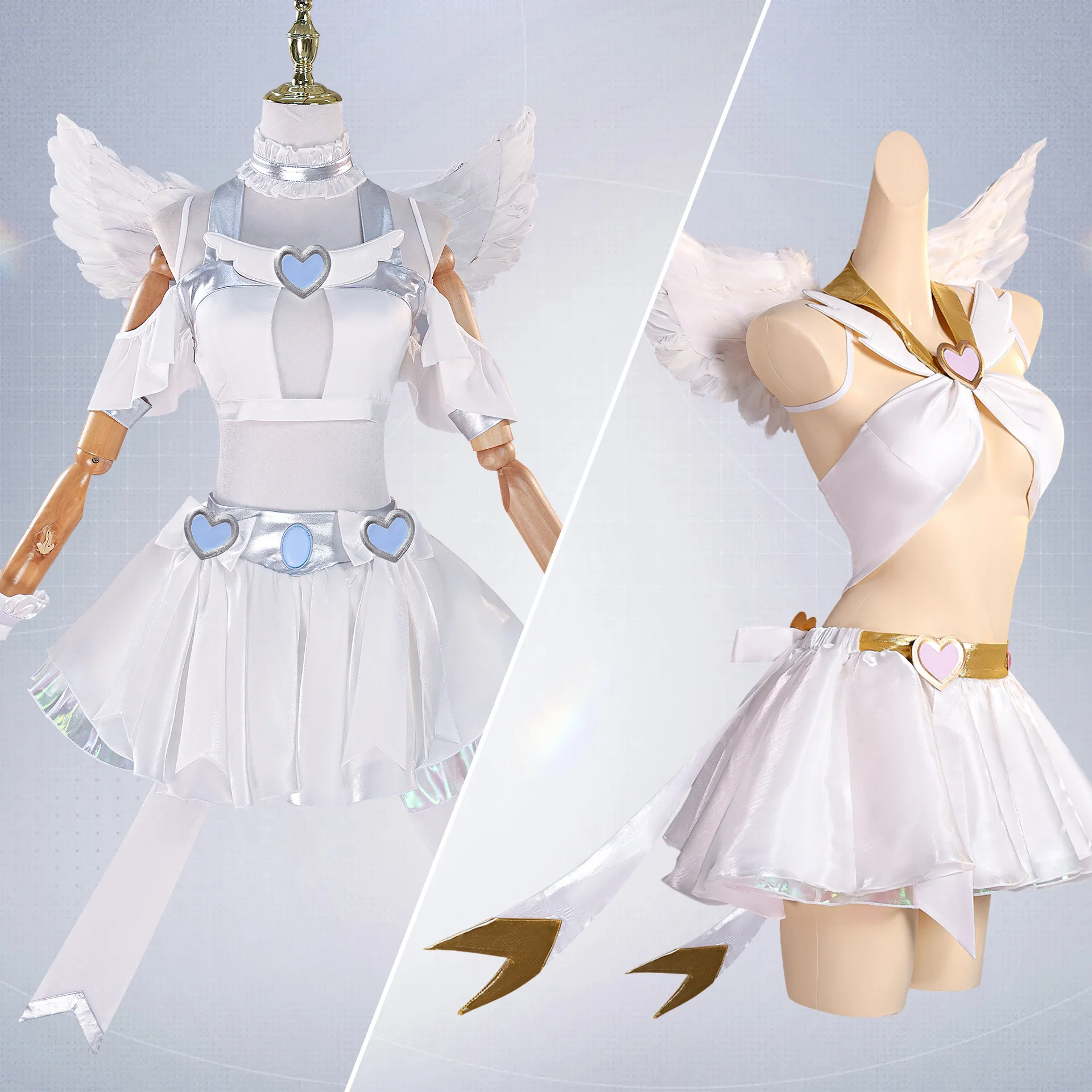 

Stockiel Anarchy Stocking/ Antiel Panty Anarchy Cosplay Costume Angel Skirt Wings New Panty Stocking with Garterbelt Cosplay
