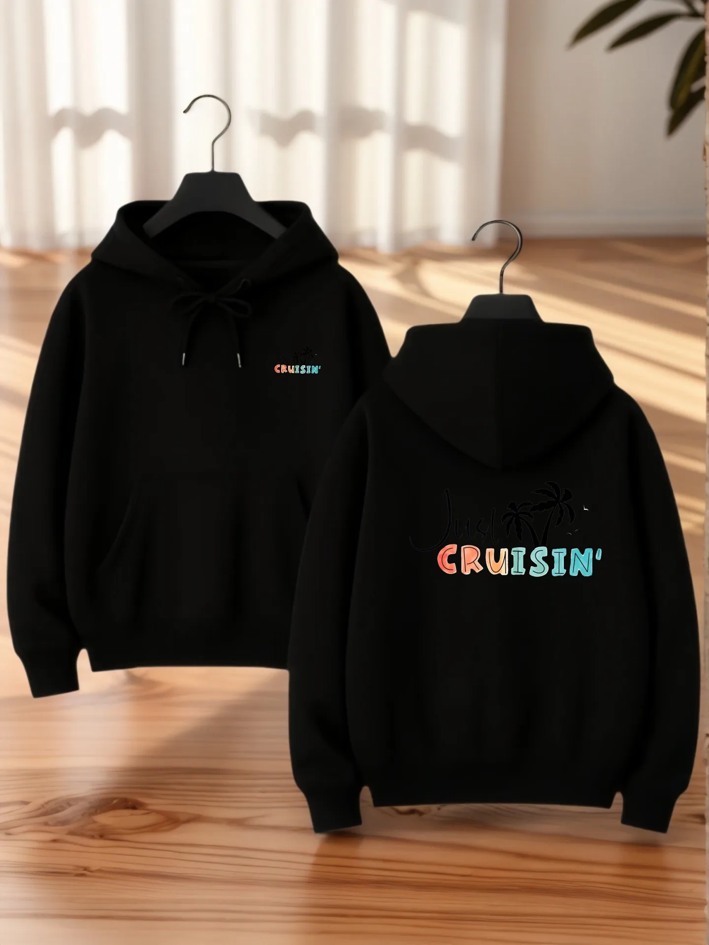 

Graphic Hoodie Women, Chicago USA Letter Print, Casual Streetwear Style, Fleece Lined, Casual Everyday Wear, For Teens