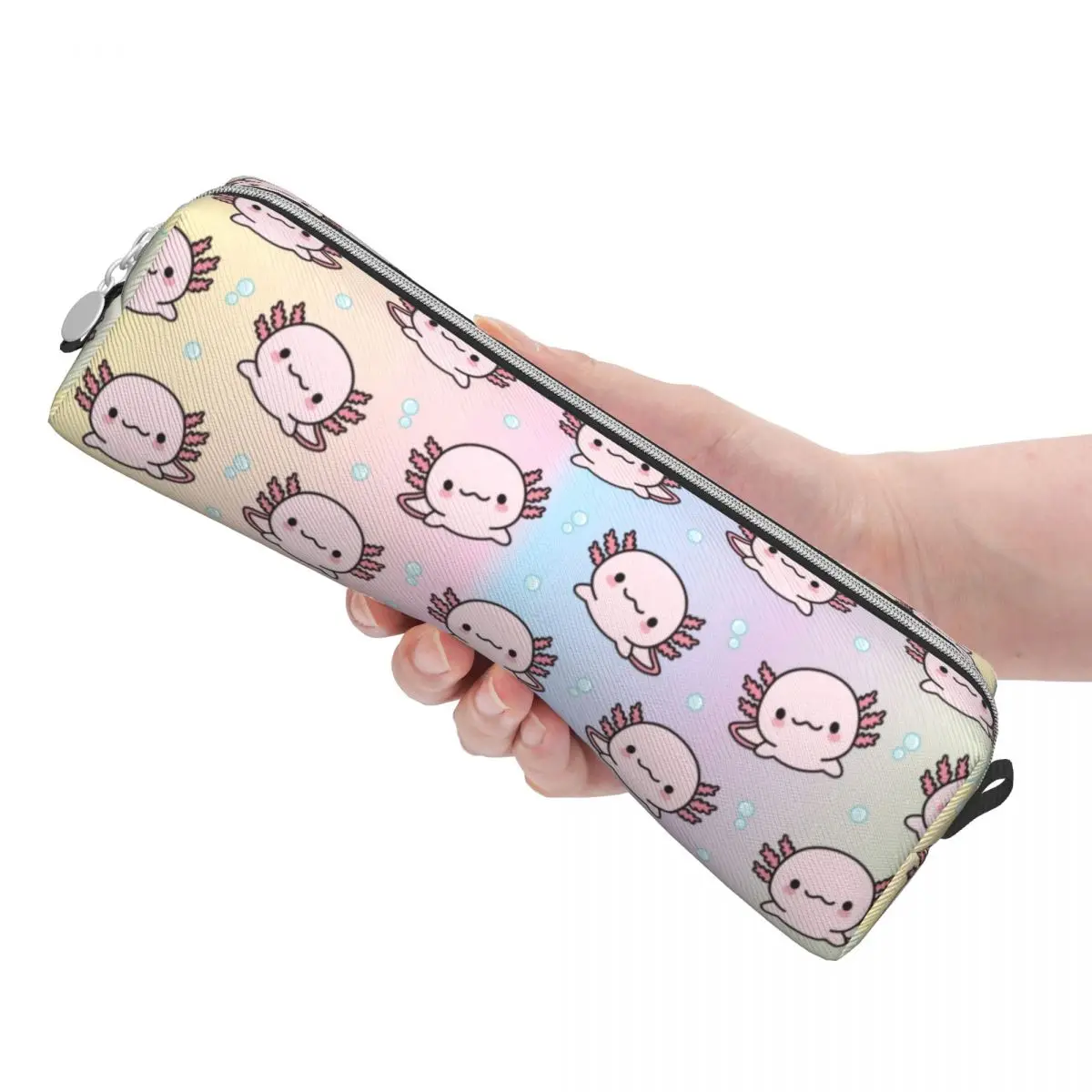 Imagem -03 - Cute Axolotl Pencil Case Salamander Animal Pencil Box Caneta para Estudante Grande Capacidade Bolsa Material Escolar Presente de Papelaria