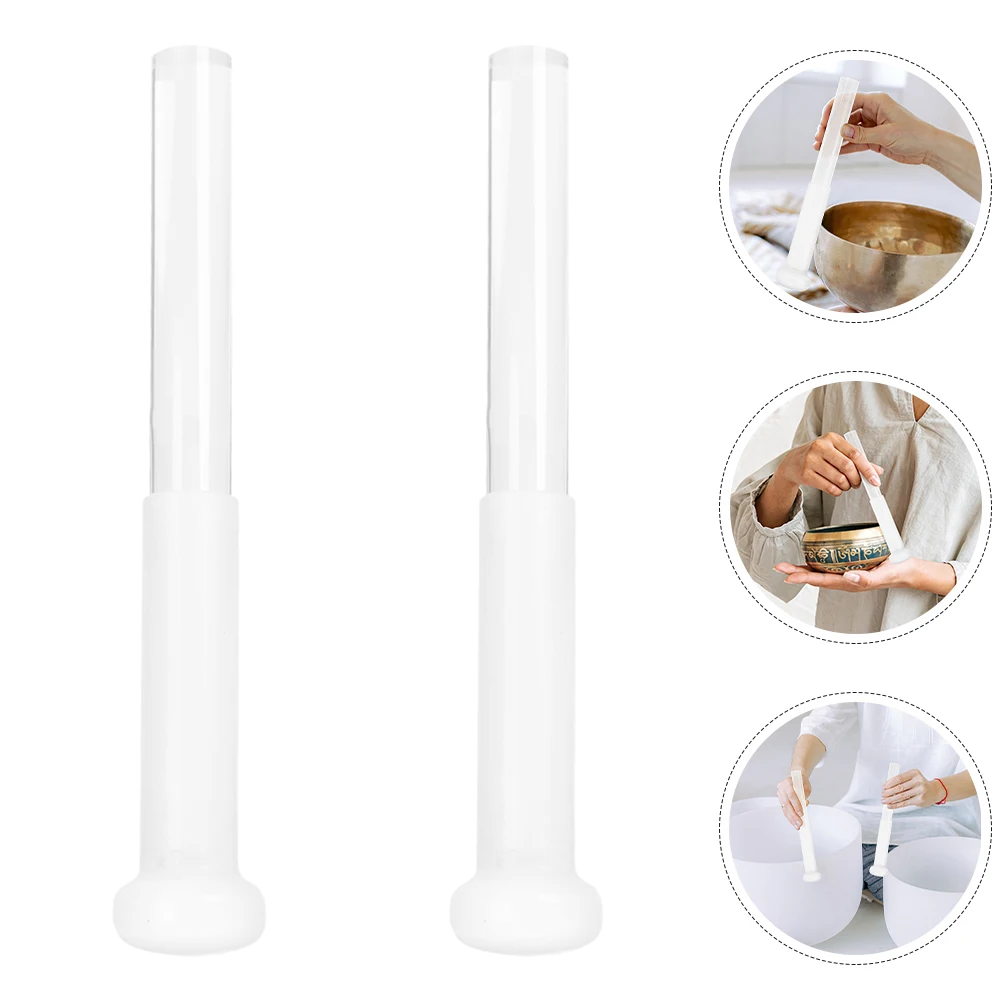 

2pcs Crystal Mallet For Singing Bowl Acrylic Sound Therapy Stick Enhanced Friction Rubber Bowl Striker Bar Yoga Meditation Tool