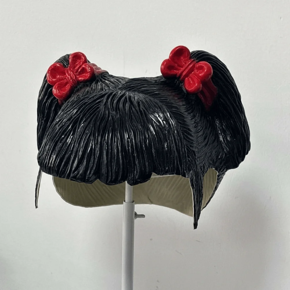 Short Bob Latex Mask Comfortable To Wear Dressing Up Double Tail Wig Realistic Reusable Bob Hair Wig Halloween Party
