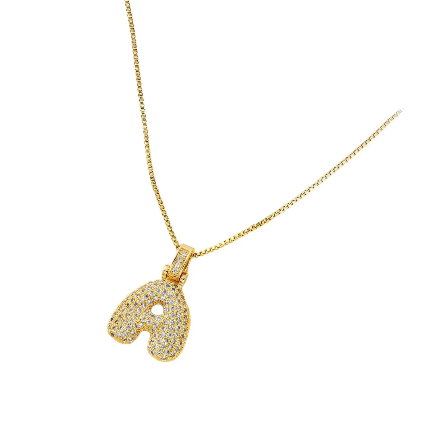 

The most unique and feminine European-style pendant zirconia 26 English letter titanium steel necklace of 2025