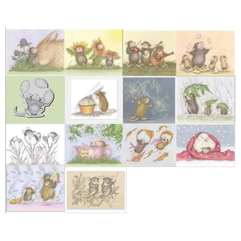Cartoon Mouse  Transparent Clear Silicone Stamp Seal DIY Scrapbooking photo Album Decorative Clear Stamp W1572