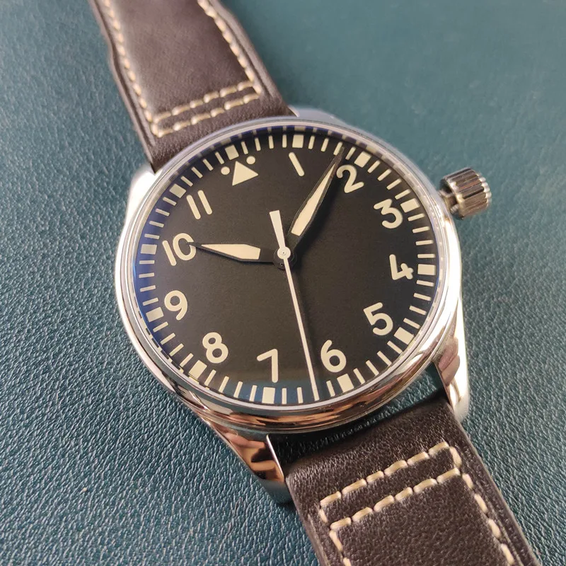 Quartz Watch Pilot Series with Sei-ko VH31 Sweep Second Movement 40mm Diameter 10mm Thickness Luminous Waterproof 100M 316 Steel