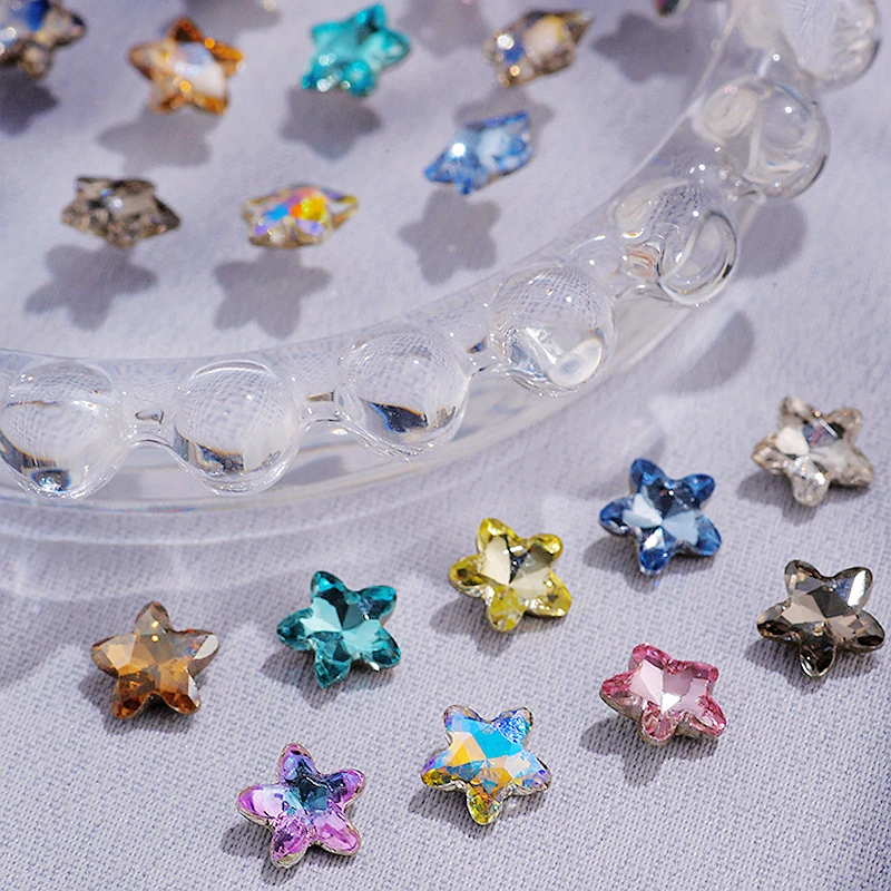 

40PCS 6MM K9 Glass Star Nail Art Rhinestone Charms Jewelry Accessory Parts For Manicure Nails Decoration Supplies Material Tool