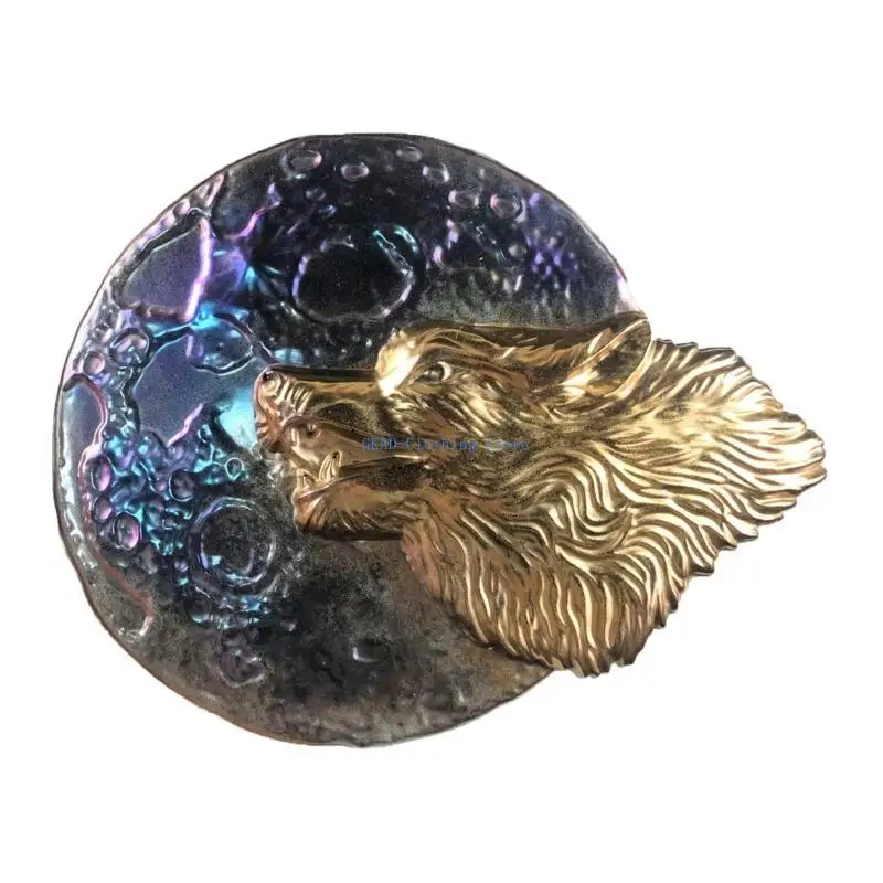 N0PE Semi-stereoscopic Wolf-shape Wall Ornaments Drop Mold Diy Wall Pendant Desktop Decoration Epoxy Silicone Mold