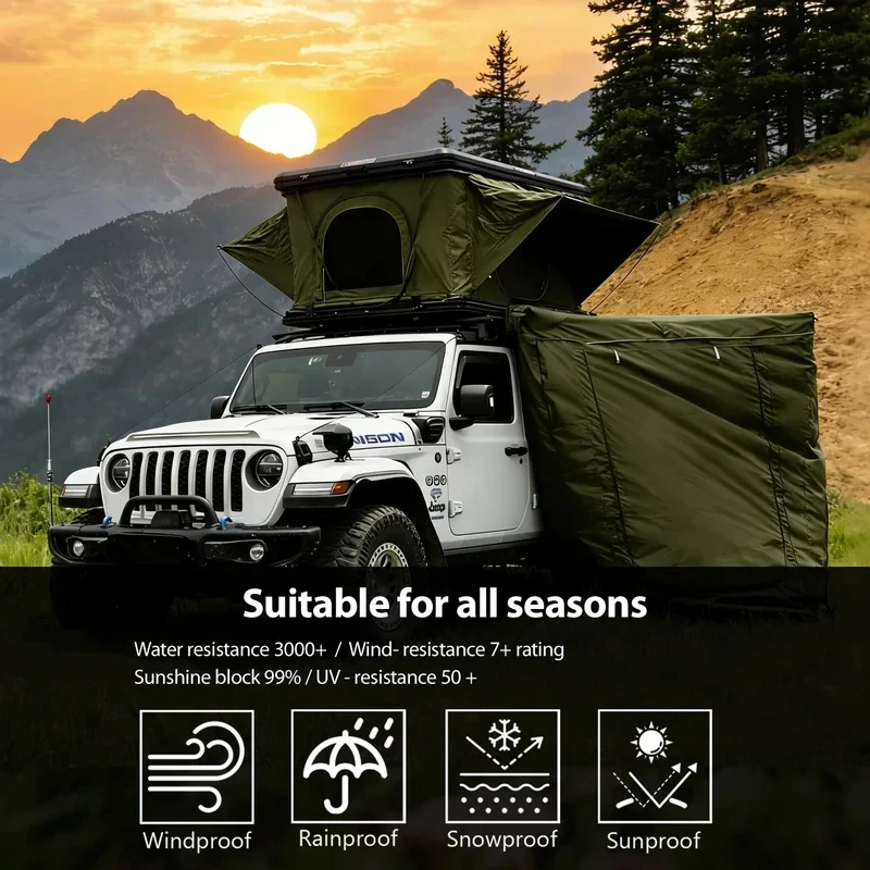 

2026 New Straight Hydraulic-Up Hard Cover Rooftop Tent Automatic 2 People SUV Truck Camping