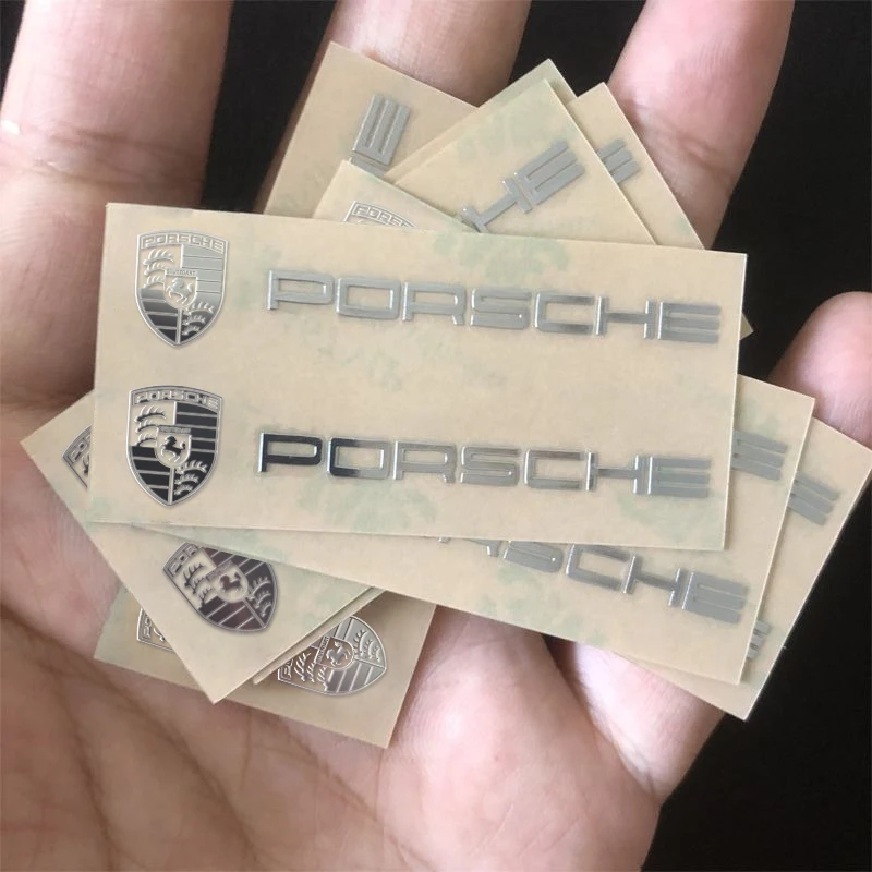 Car metal creative stickers Waterproof Dirt-proof Stickers Accessories For Porsche 911 718 Taycan Panamera Cayenne Macan Cayman