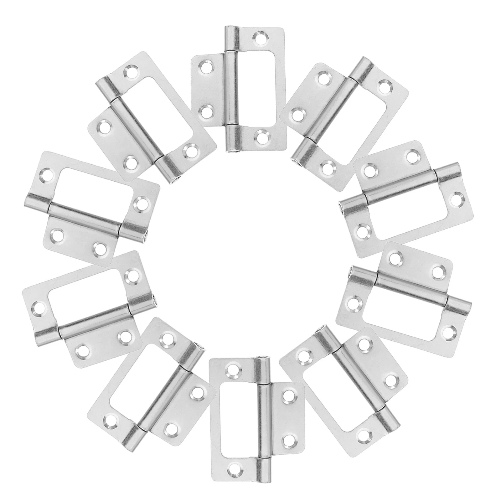 

10Pcs Silent Cabinet Hinges Heavy Duty Iron Flat Door Hinge for Kitchen Wardrobe Rv Furniture Smooth Adjustable Alignment Strong