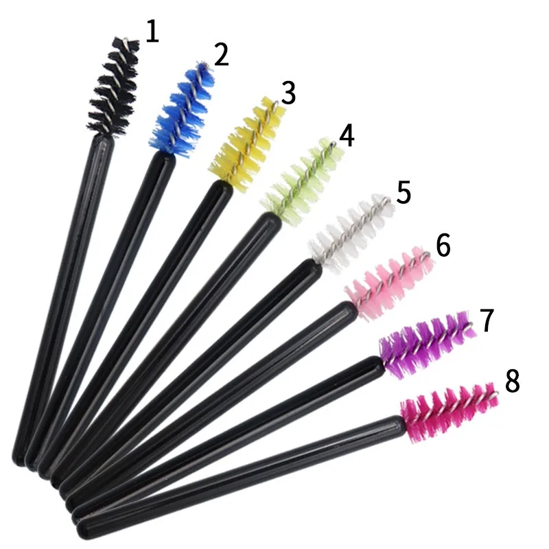50 PZ Bacchette per mascara Pennelli per trucco Pennello per ciglia nere Riutilizzabile Estensione ciglia finte Forniture Strumento per trucco ciglia finte