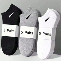 5/15Pairs Unisex Solid Color Minimalist Ankle Socks Breathable Comfy Casual No Show Socks All-Season Low Cut Socks for Men Women