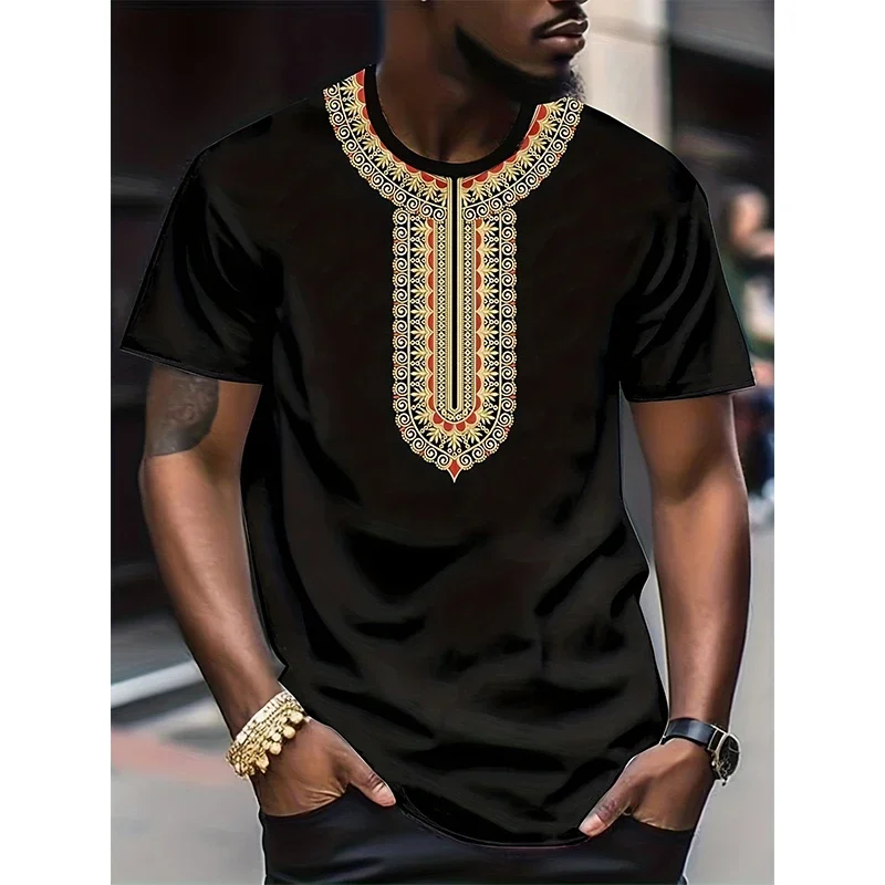 

African Ethnic Style T-Shirts Tribal Dashiki 3D Print Men's Women Short Sleeve T Shirt Oversized Harajuku Y2k Tops Tees Clothing