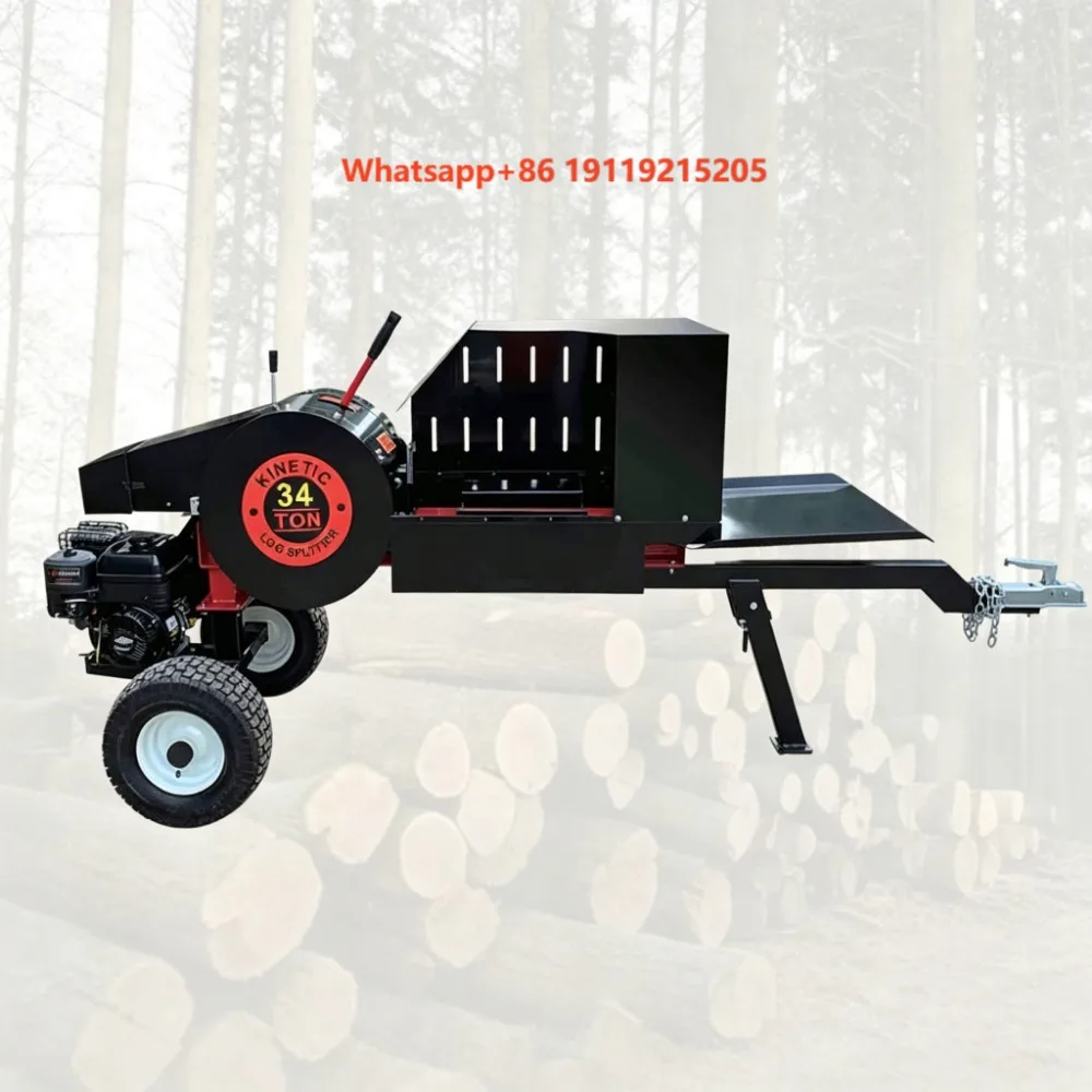 New Operated 34T Log Splitter Forestry Machinery Portable Electric Firewood Cutter 500mm Cutting Diameter Chips Home Use