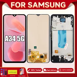 For Samsung A34 5G For AMOLED A34 A346 A346B A346E A346M A3460 LCD Display Touch Screen Digitizer Assembly Replacement