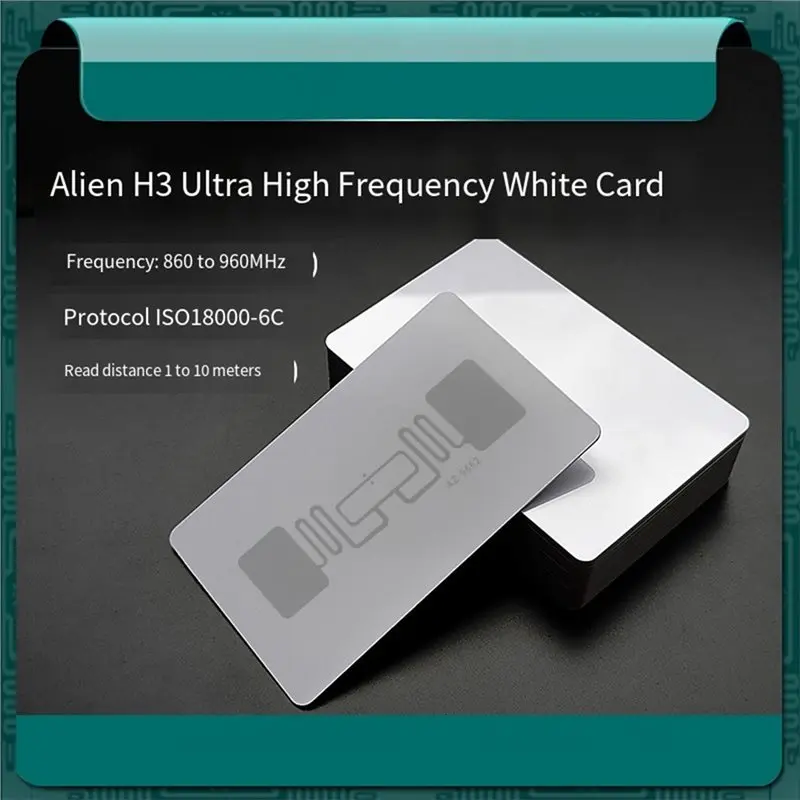 B29C-10PCS UHF White RFID Card 8654 H3 Chip Ultra-High Frequency 860- 960Mhz RFID Card SO18000-6C