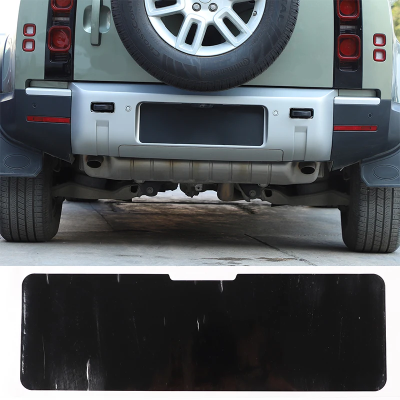 

For Land Rover Defender 90 110 2020-2023 PVC Black Car Rear License Plate Frame Sticker Car Exterior Modification Accessories