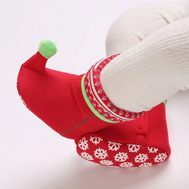 

Infant Newborn Baby Girls Boys Christmas Fleece Slipper Booties Santa Claus Reindeer Anti Slip Soft Sole Prewalker Footwear