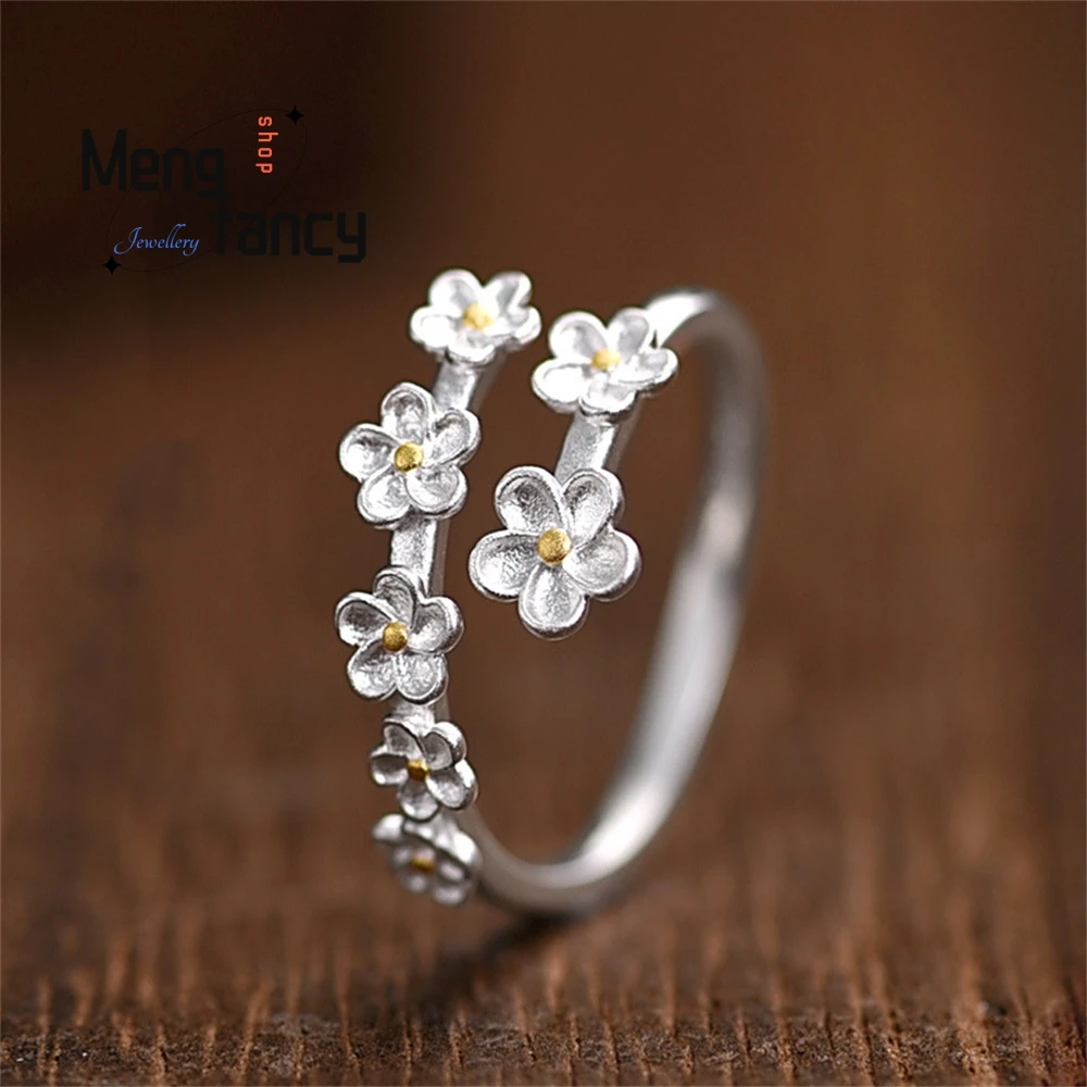 

Pure White Plum Blossom Ring, A Fashionable And Unique Traditional Chinese Style Open-Mouth Ring Gift For Women Fashion Jewelry