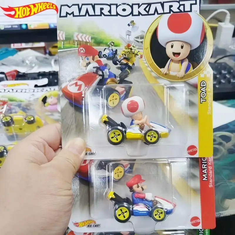 

New Hot Wheels The Super Mario Bros Movie Kart Wario Luigi Plumber Van Koopa Troopa Toad Donkey Kong Cast Model Car Boy Kid Gift