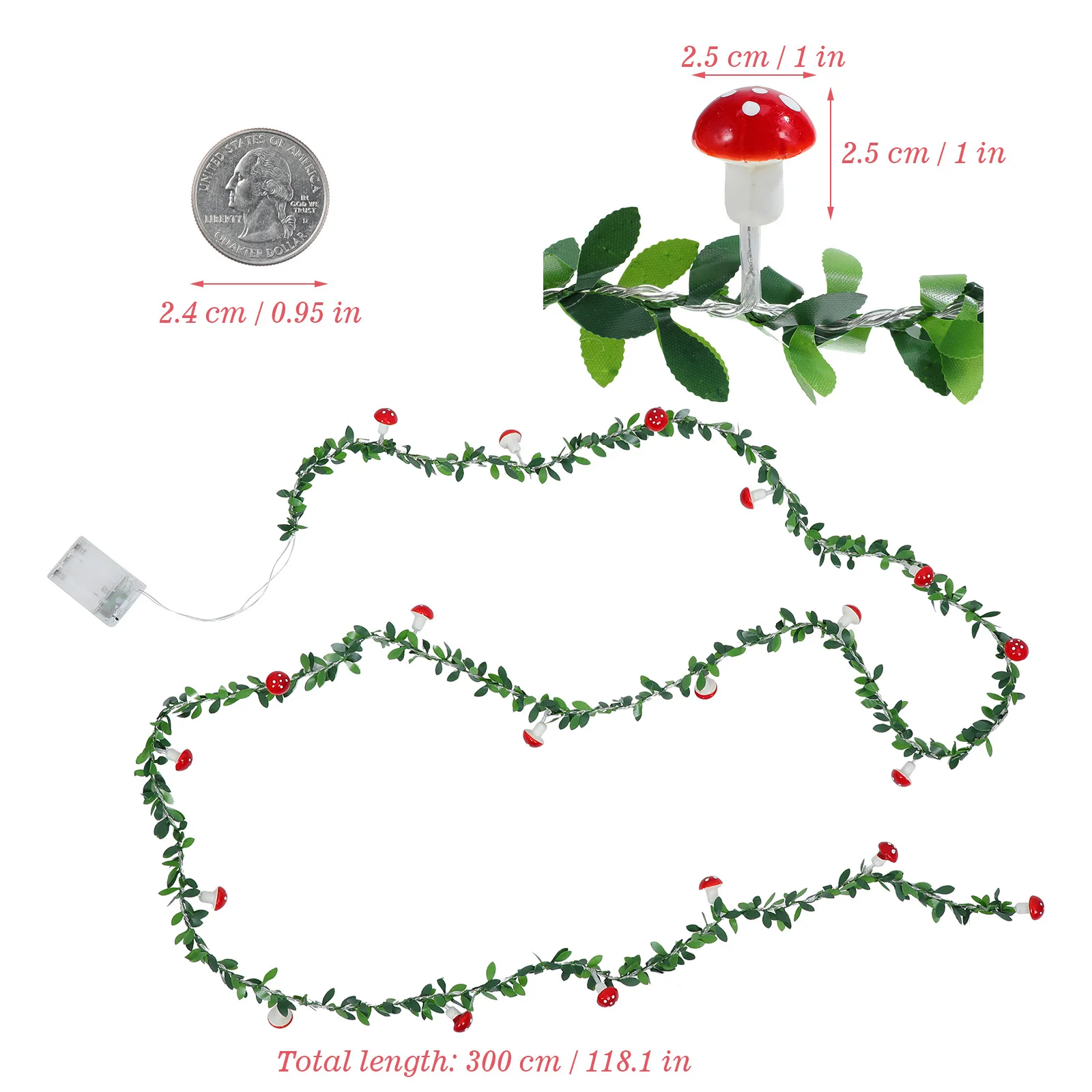 20 LED Lampki Grzybki Dekoracyjne Lampki Sznurowe Ciepłe Świąteczne Imprezowe Do Domu Ogrodu Lampki LED Dekoracyjne