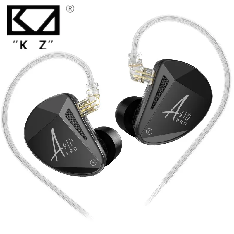 

KZ AS10 PRO 5BA in-Ear Earphones HiFi Bass Stereo Monitor Earbuds Music Headphone with Silver-plated Cable