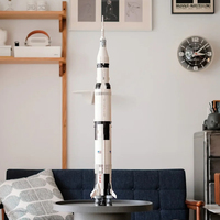 Cretive MOC Apollo Saturn V Building Blocks  Model Space Rocket Assembly Bricks Toys Birthday Christmas Gifts For Kid Boy Adult
