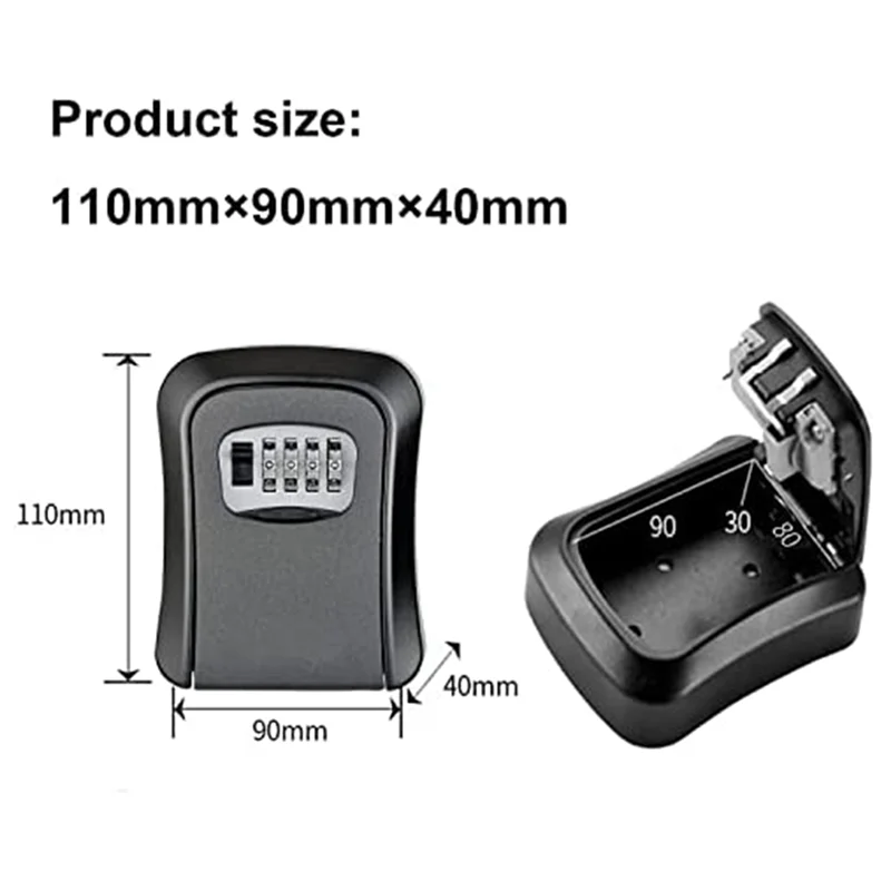 Key Cabinet Organizer Metal Key Lock Box Wall Mounted Waterproof Key Storage Lock Box With Mounting Kit-Y41A