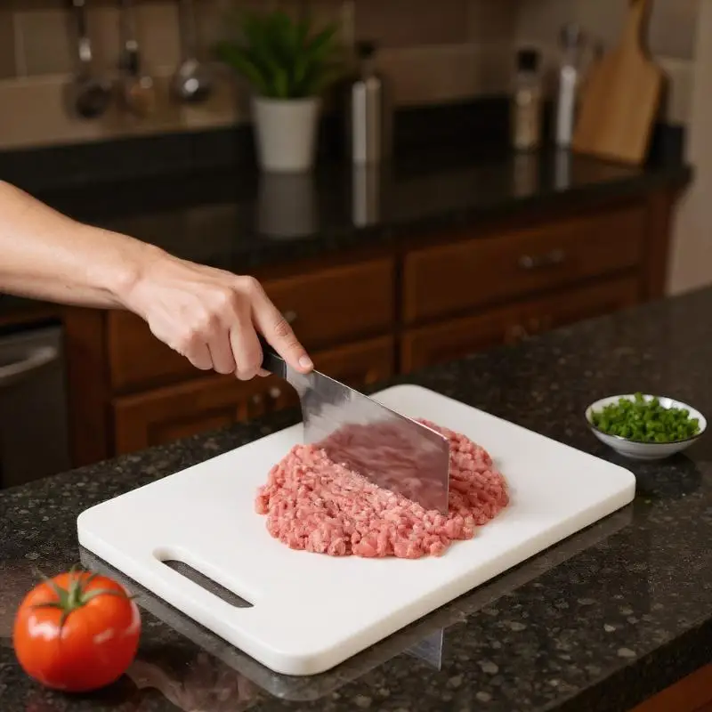 

1 шт., тяжелая толстая разделочная доска из полиэтилена толщиной 2 см, пластиковая разделочная доска, нескользящая кухонная разделочная коврик, уличная посуда