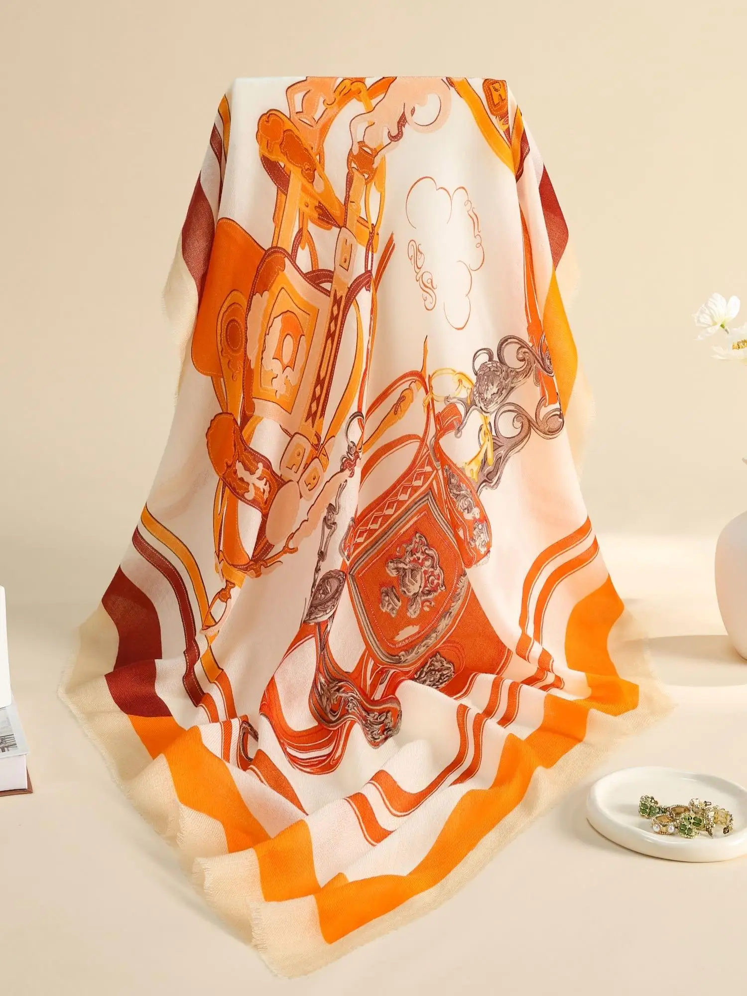 Echarpe-100-laine-chaude-imprimee-style-chinois-automne-hiver-pour-femme-foulard-carre-tendance-accessoires-de-mode