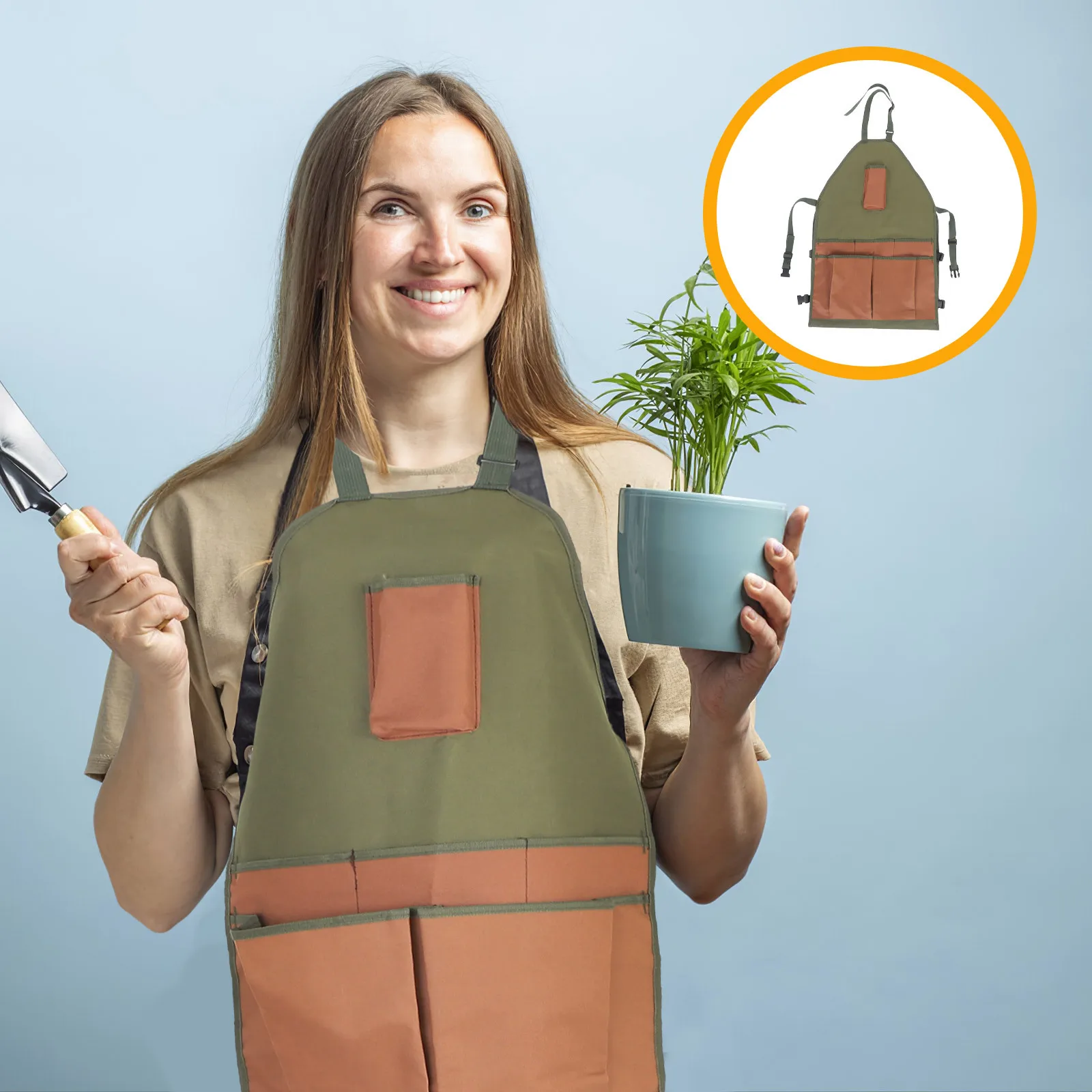 

Garden Apron With Multi Pockets Adjustable For Pruning Harvesting Gardening Work Outdoor Utility Apron For Women Men