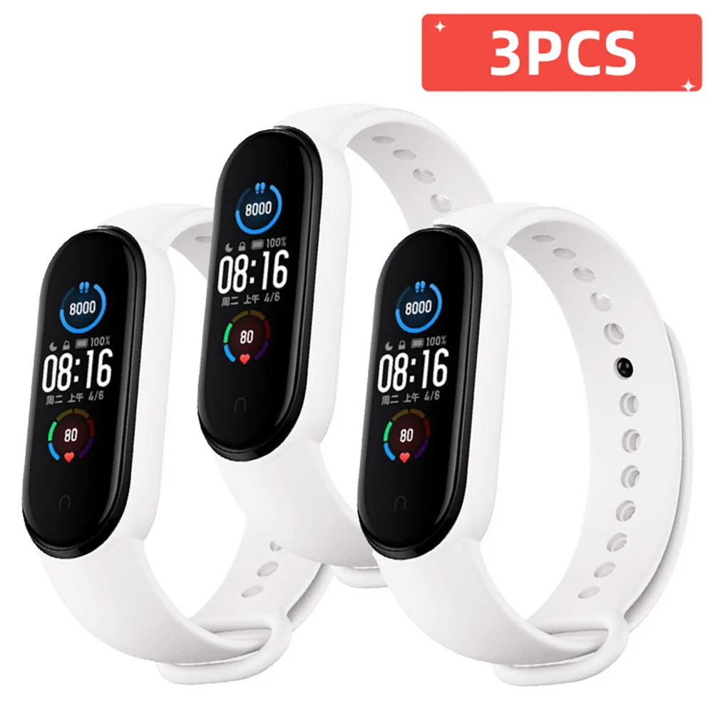 3Pcs Armband Für Mi Band 7 6 4 5 3 Armband Xiaomi Mi Band Strap Silikon Sport Ersatz armband Smartwatch Zubehör – Detail 7