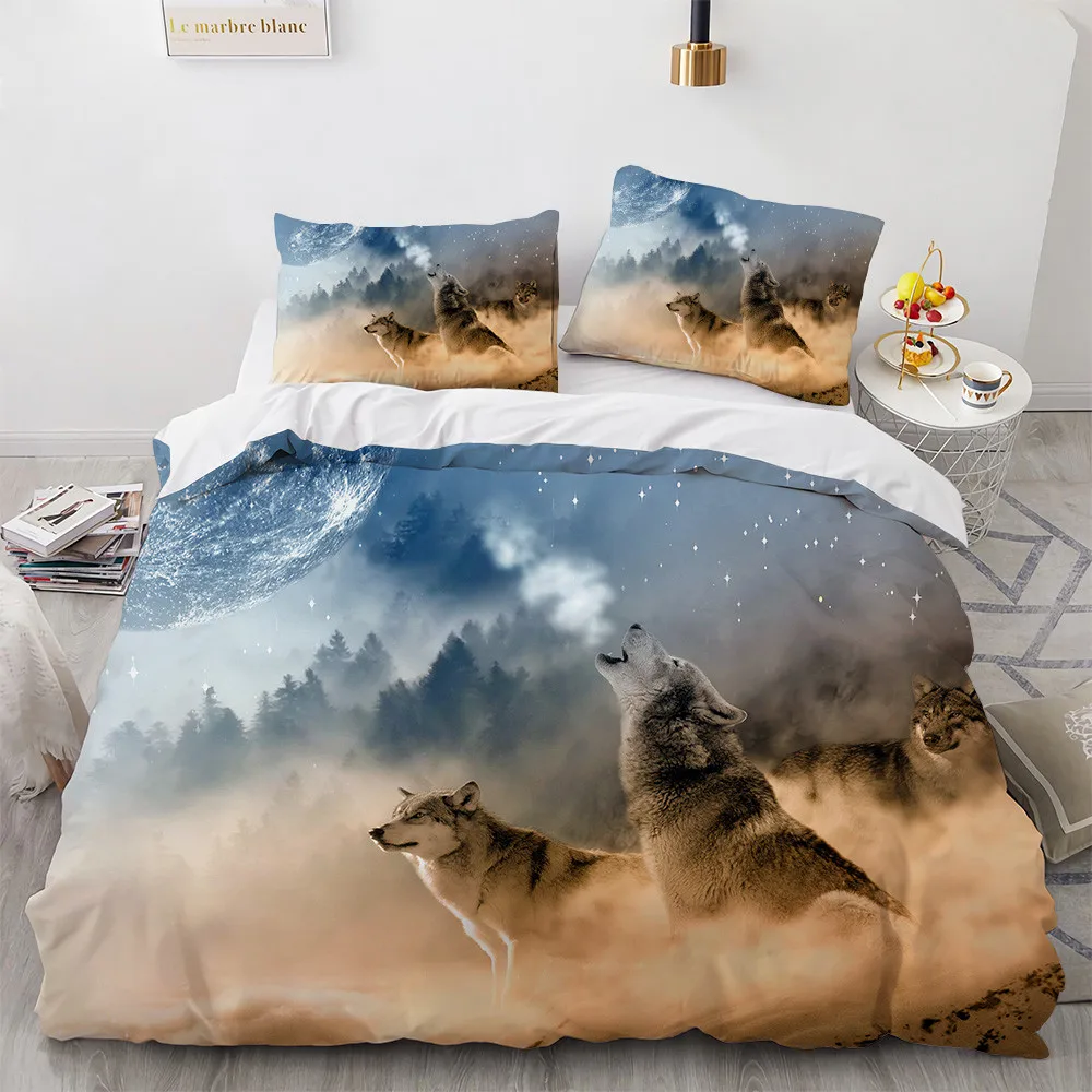 

High-quality Bedding Set Dropshipping 3D Print Animals, Wolf, Dogs Bed Cover Set Home Textile Bed Linens Set 100% Polyester New