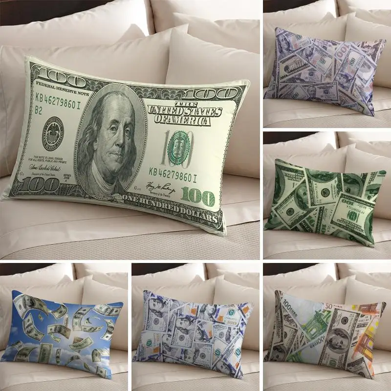 Creative Dollars Pattern Series Pillowcase Classic Single Side USD Style Cushions Cover For Home Sofa Decoration Pillow Case