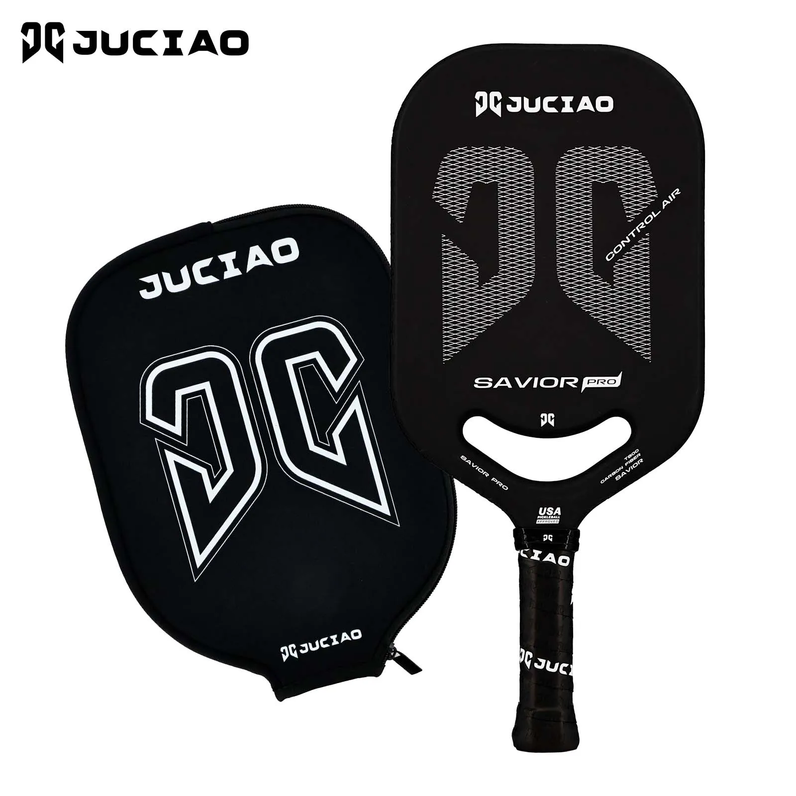 

JUCiAO Edgeless Pickleball Paddle T800 Carbon Fiber Surface 20mm Polypropylene Honeycomb Core