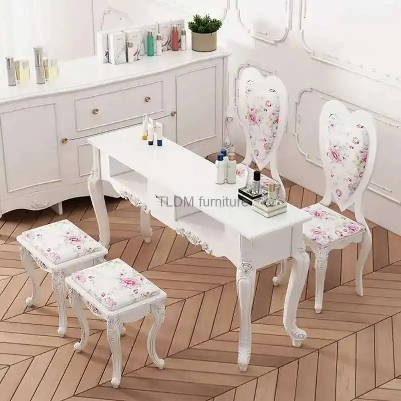 

Single Nail Shop Paint Nail European Tables Professional Manicure Table Light Luxury Double Economical Manicure Table for Nails