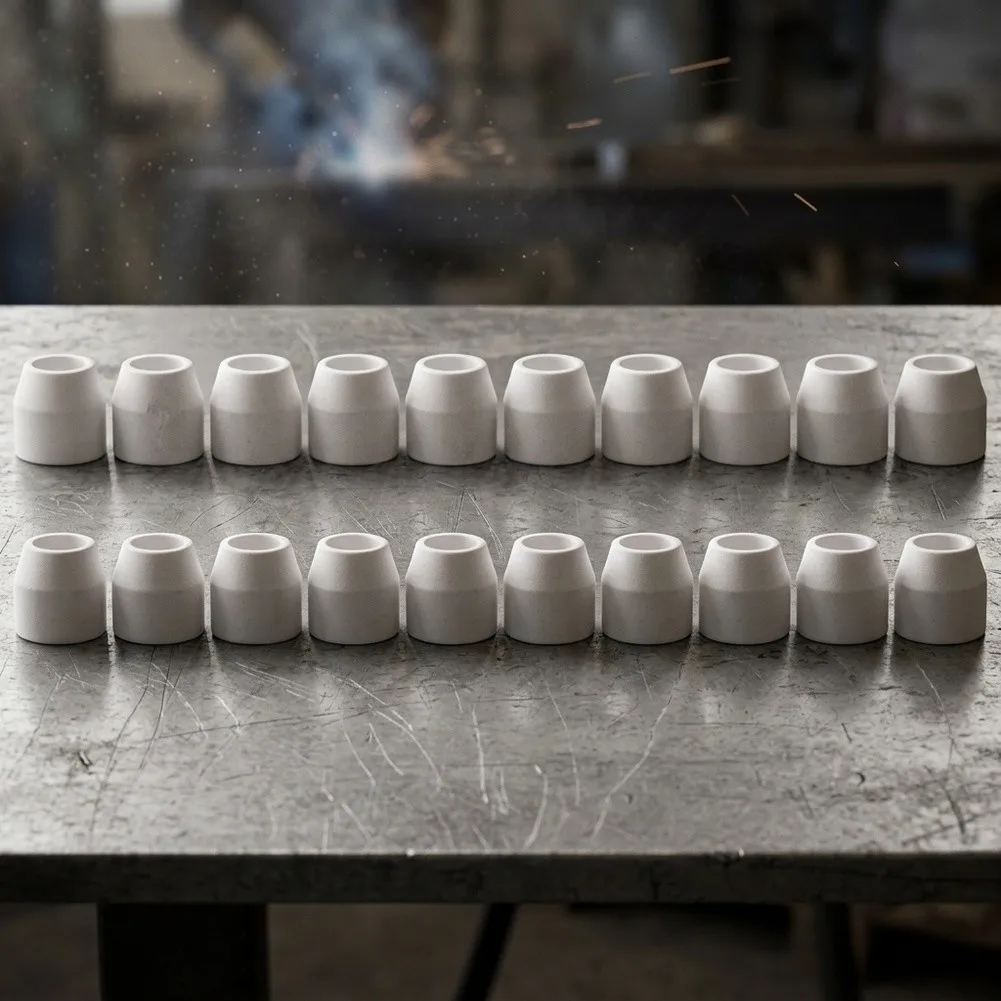20PCS For P80 Earthenware Shield Cup White Protective Cover For Plasma Cutting Torches Consumables Welding Accessories
