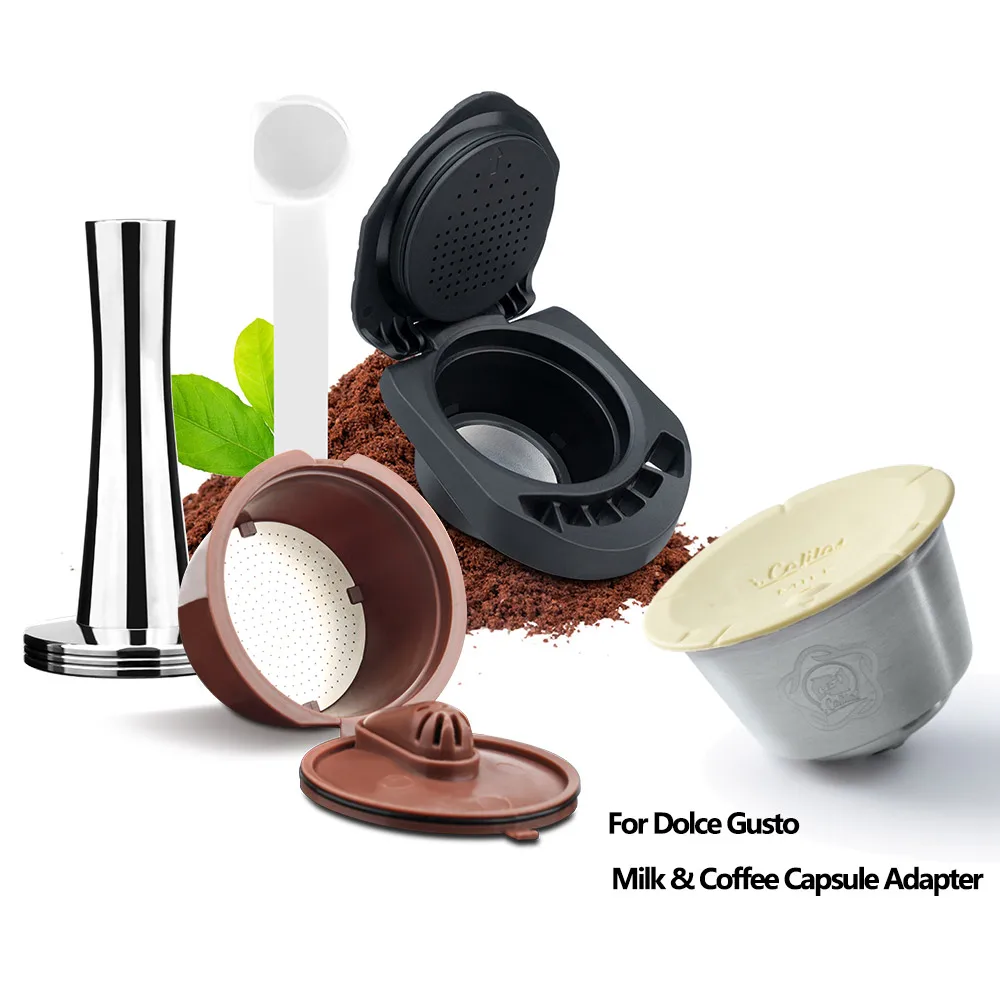 

Refillable Capsule for Dolce Gusto Capsula Reutilizable Coffee Adapter with Coffee Powder Stainless Steel Milk Filter Pod Holder