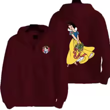 Snow White Men Cartoon Zipper Hoodie