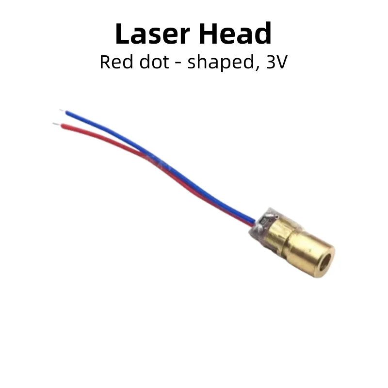 خمسة قطع لكل كيس، رأس ليزر، 3 فولت/5 فولت، نقطة حمراء - على شكل، صمام ثنائي ليزر خطي، رأس نحاسي بقطر خارجي 6 مم، وحدة ليزر #3