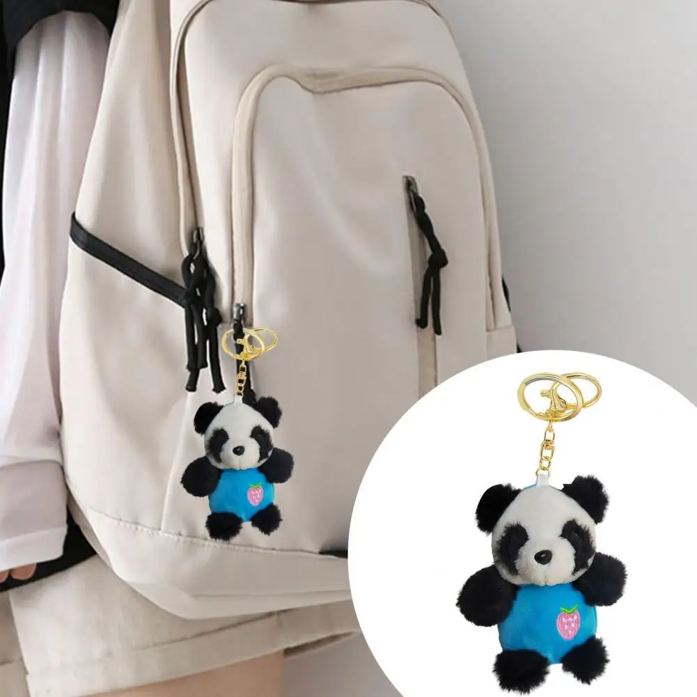 Cute Panda Keychain Pendant Full Filling Three-dimensional Panda Doll Fashion Bag Ornaments Travel Small Gifts Jewelry Pendants