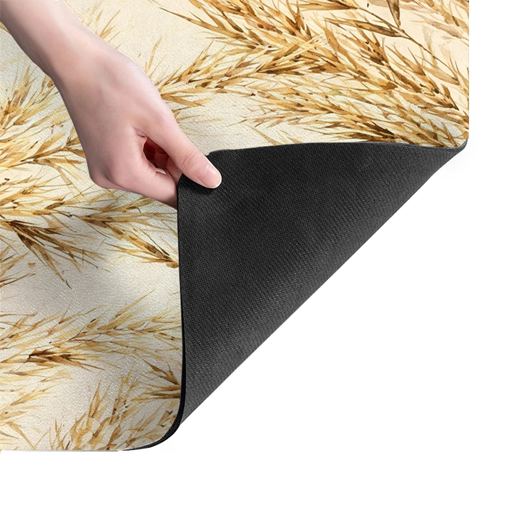 Wheat Pattern Polyester Absorbent Mat - Stylish Home Decor Mat, Ideal for Kitchen and Dining Area Use 6