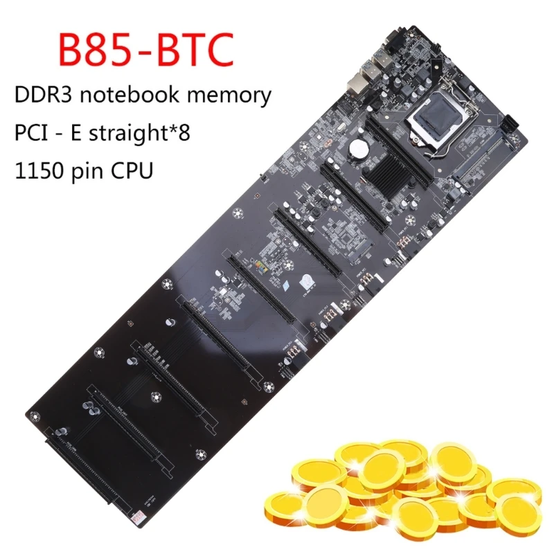 

B85 BTC Mainboard Mining Motherboard CPU Set 8 Graphics Card Slot DDR3 Memory Tntegrated VGA