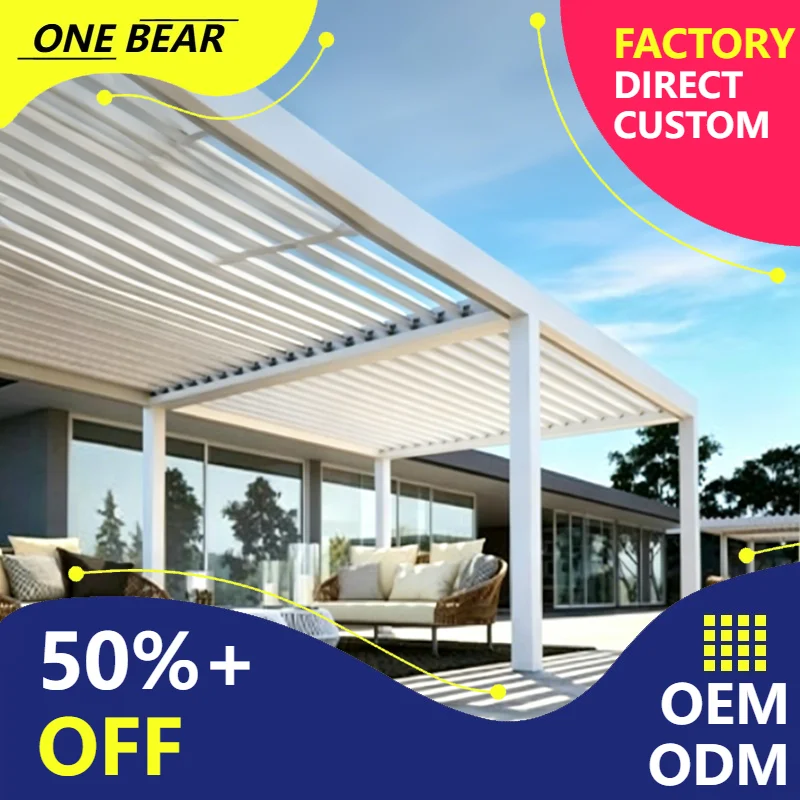Any Size Custom Solid Steel Foldable Outdoor Gazebo Windproof Heat Insulated UV Resistant Home Court Backyard Garden Durable Lei