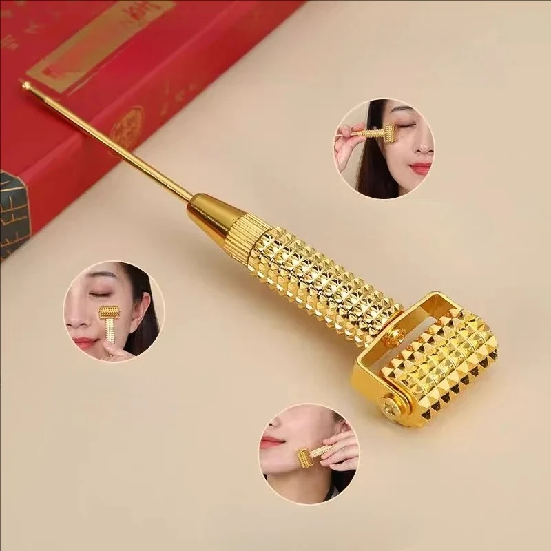 

Facial Reflexology Massage Tool Retractable Acupuncture Pen Double Headed Spring Loaded Ear Body Point Probe Acupuncture Roller