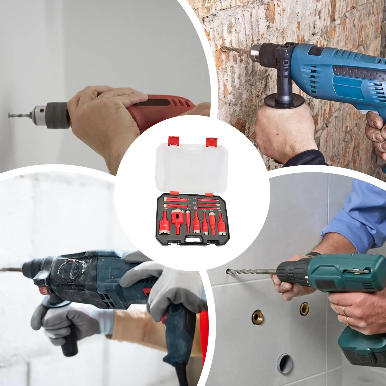 

Кольцевая пила для плитки, высокоточные сверла с футляром для фарфоровой плитки, ремонт дома, ремонт стен, электрическая проводка, дренаж