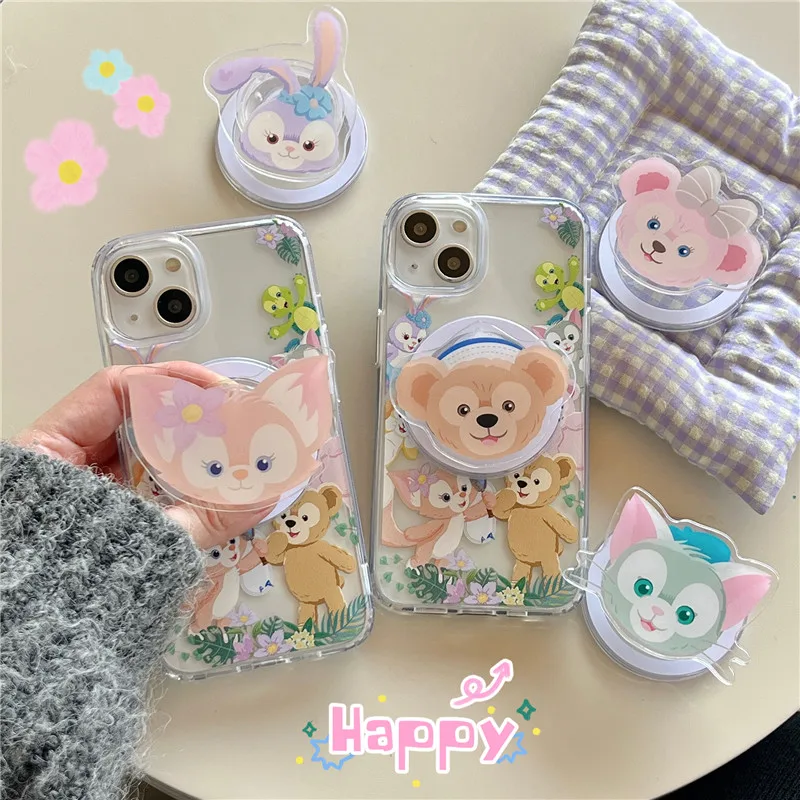 Disney Doll Bear Duffy Phone Case for iPhone 11 12 13 14 15 Pro Max 15Pro LinaBell for Magsafe Magnetic Wireless Charging Cover