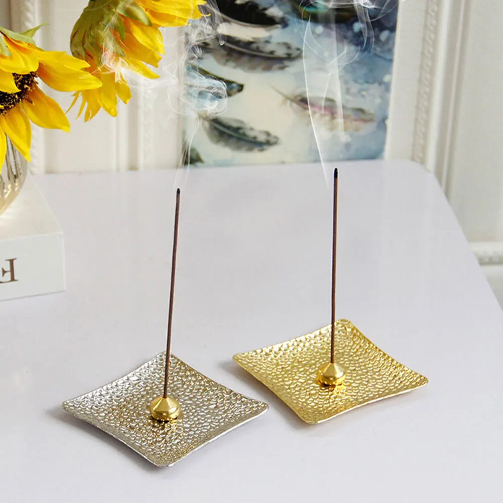 

Incense Holder Copper Metal Square Stick Burner Tray Compact Size Bedroom Living Room Decor Home Accessories